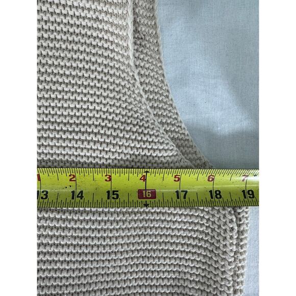 Gap Women's sz M Chunky Knit 100% Cotton Vest Sweater Cream Cozy Fall Warm BOHO - Picture 9 of 9